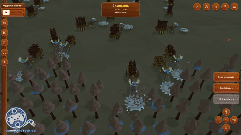 Meine Miner haben die zweite Ressource im Spiel entdeckt und können nun Bäume fällen, die später auch für das rudimentäre Craftingsystem notwendig sind.